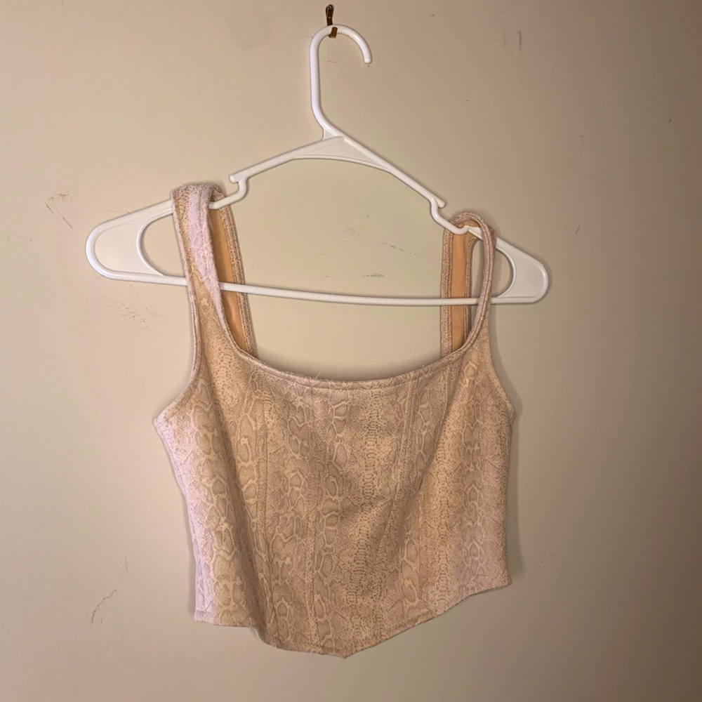 Vestique faux snakeskin top